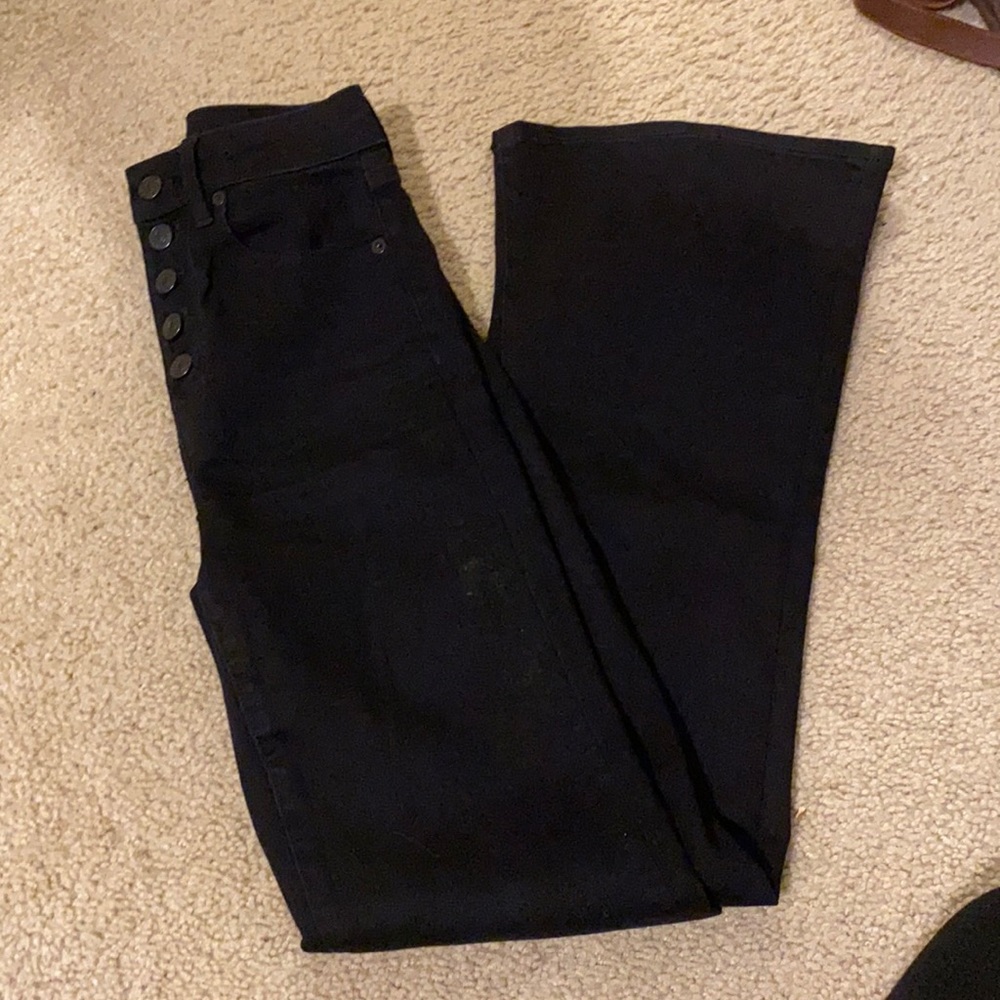AEO Next Level Stretch Black Flare Jeans